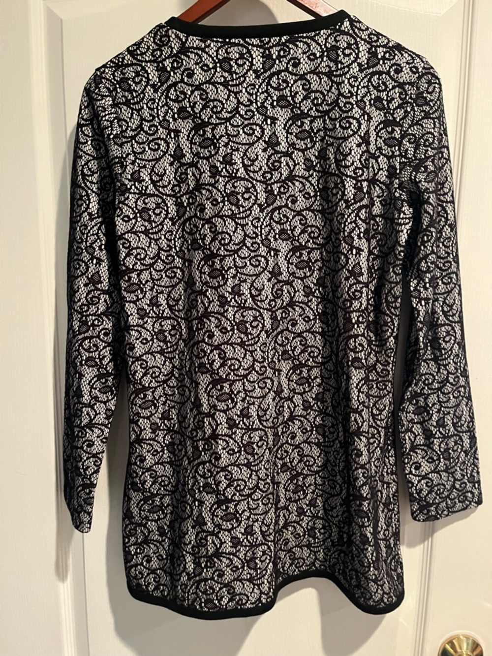 Preston & York Black Trim Gray jacket with eyelet closure with Lace Detail - Picture 3 of 8